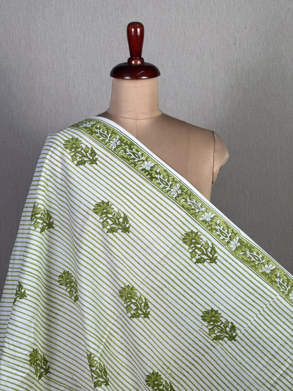 Block Printed Cambric Cotton Fabric