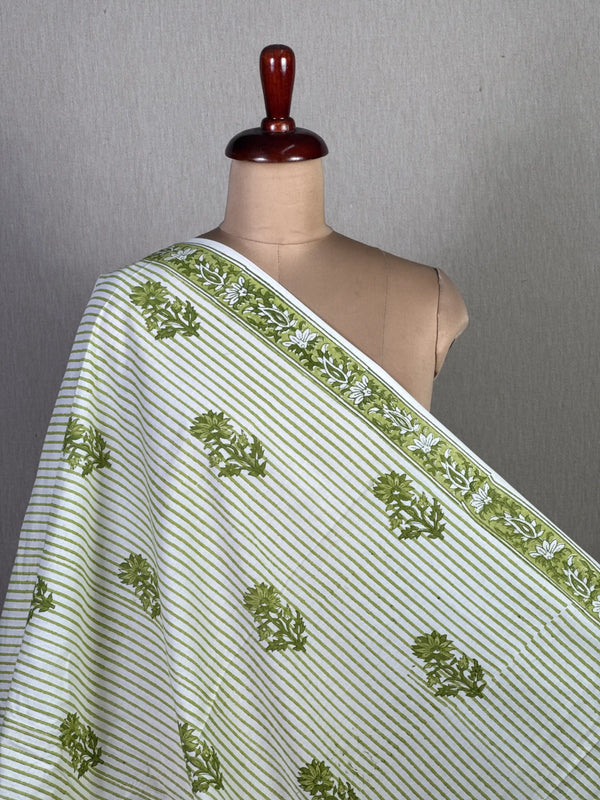 Block Printed Cambric Cotton Fabric