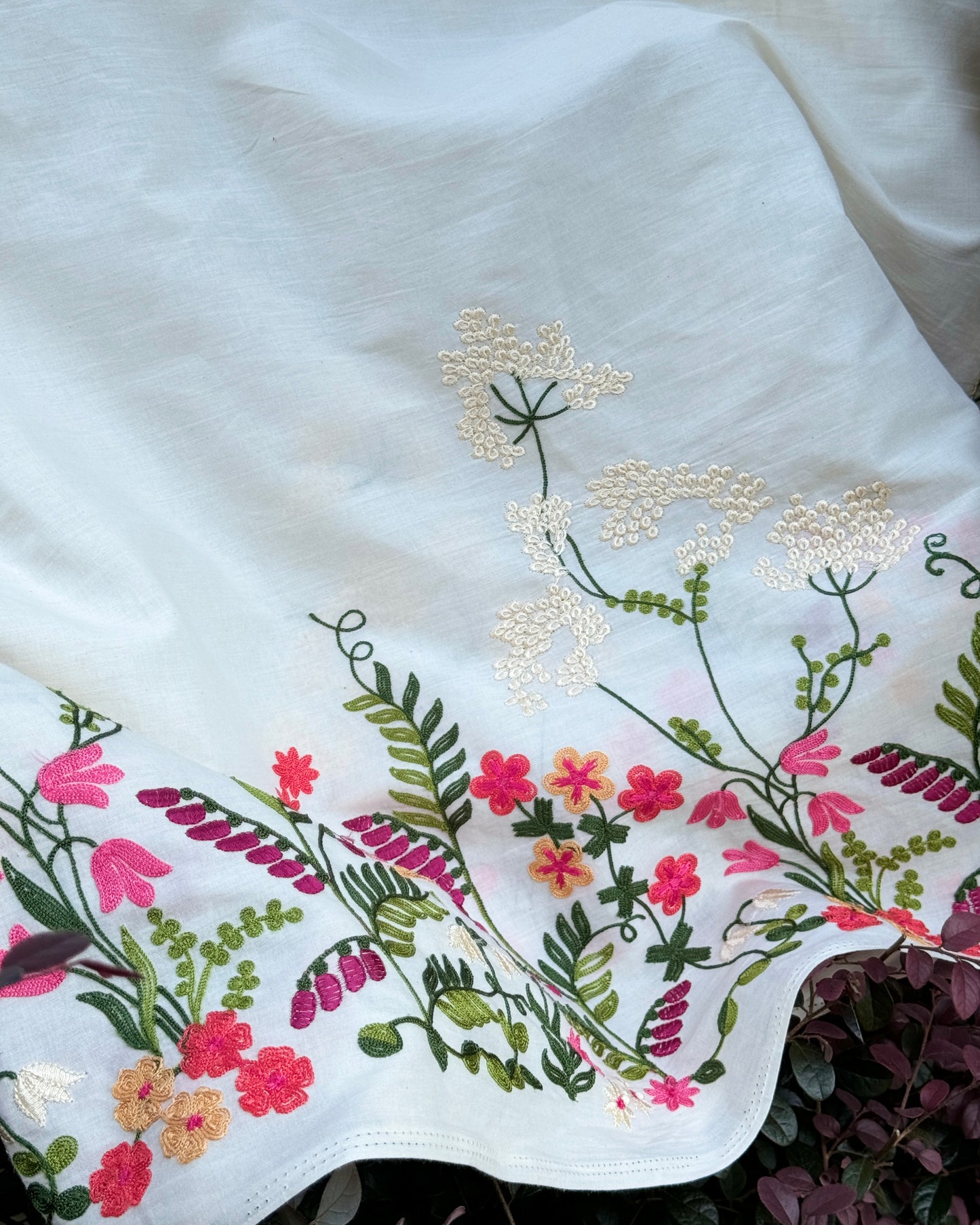 Border Embroidered Kora Fabrics