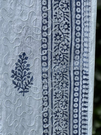 Dori Embroidered Block Printed Banarasi Chanderi Dupatta