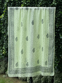 Dori Embroidered Block Printed Banarasi Chanderi Dupatta