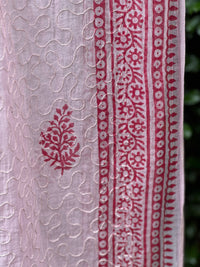 Dori Embroidered Block Printed Banarasi Chanderi Dupatta