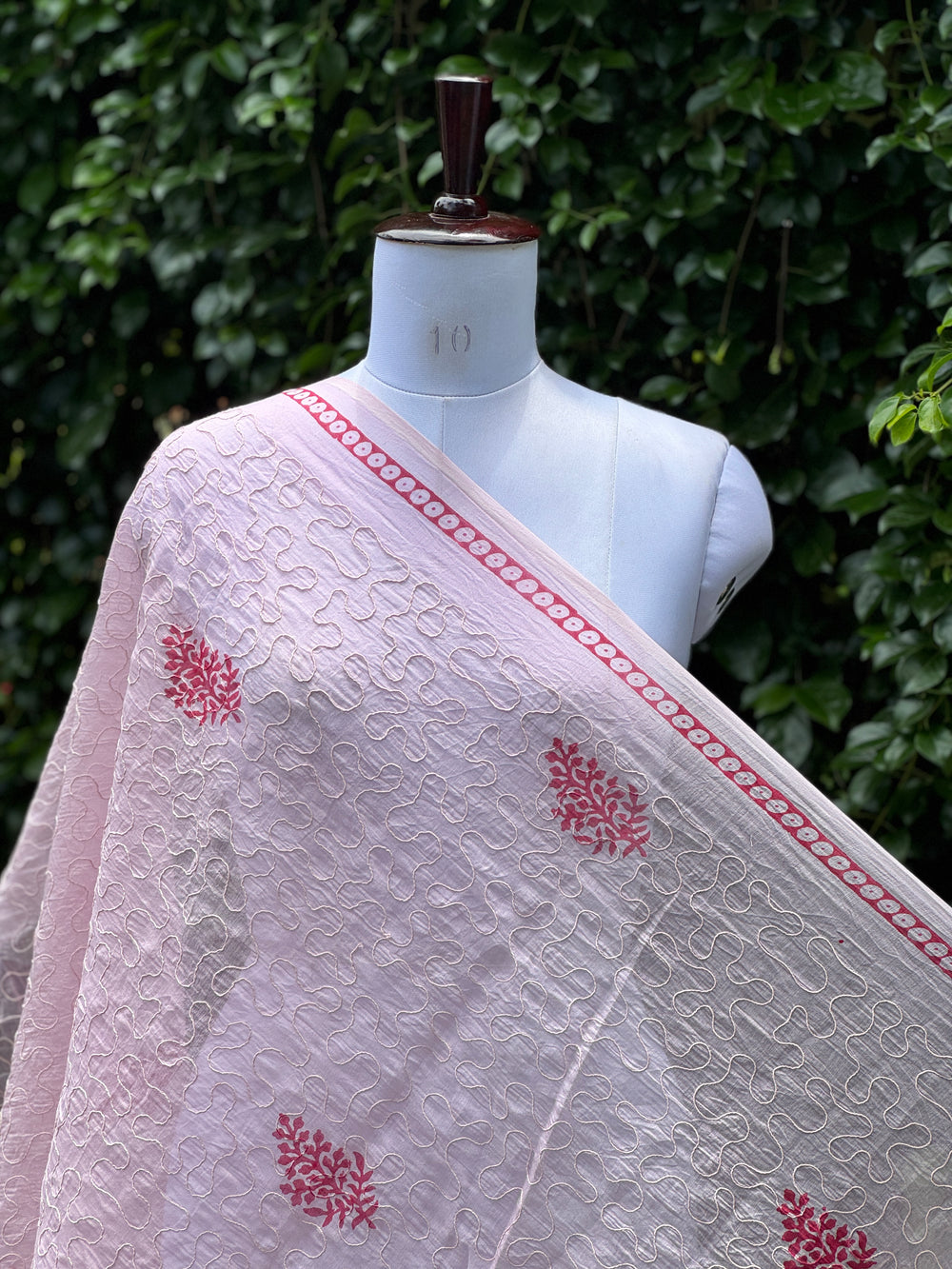 Dori Embroidered Block Printed Banarasi Chanderi Fabrics
