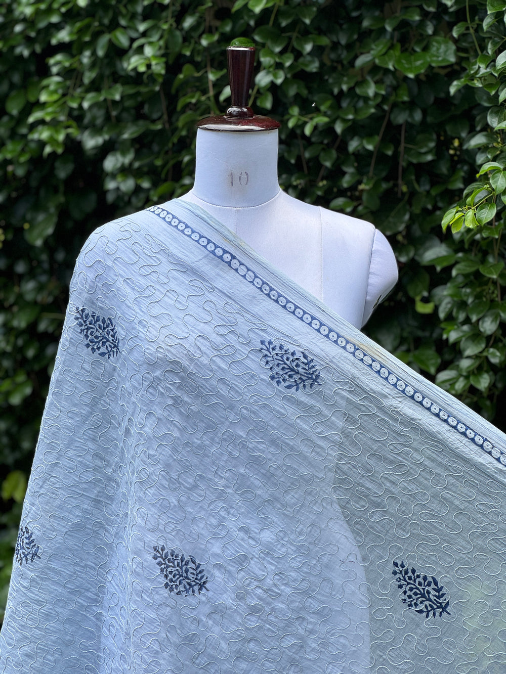 Dori Embroidered Block Printed Banarasi Chanderi Fabrics