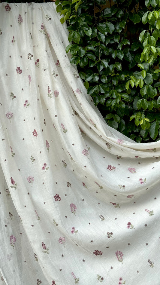 Embroidered 40 gm Banrasi Chanderi Fabric