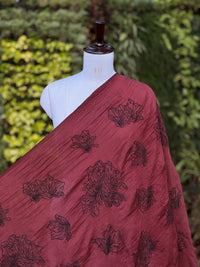 Embroidered 40 gm Banarasi Chanderi Fabric