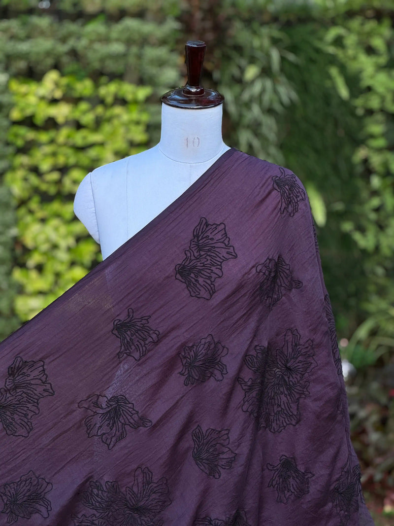 Embroidered 40 gm Banarasi Chanderi Fabric