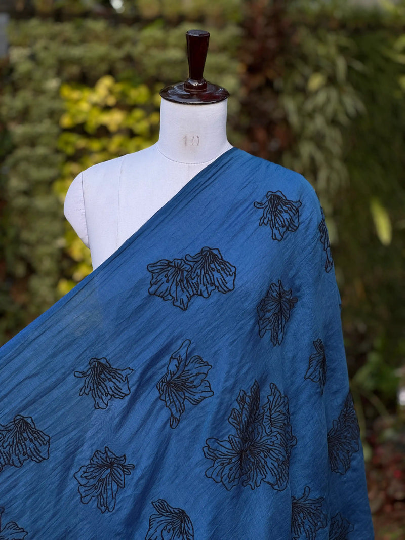 Embroidered 40 gm Banarasi Chanderi Fabric