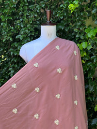 Pearl Embroidered Viscose Organza Fabric