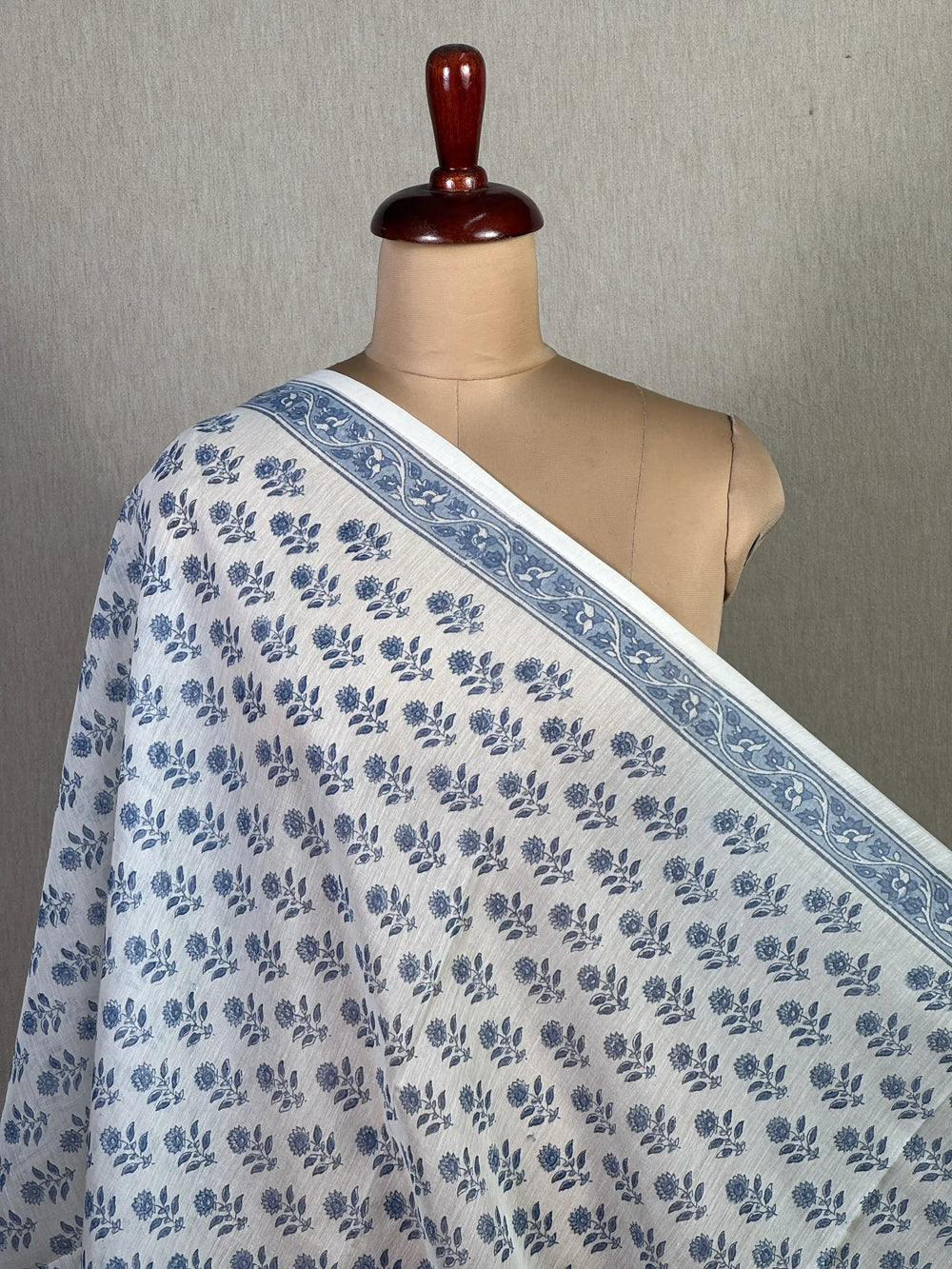 Block Printed Banarasi Chanderi Fabric