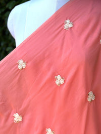 Pearl Embroidered Viscose Organza Fabric