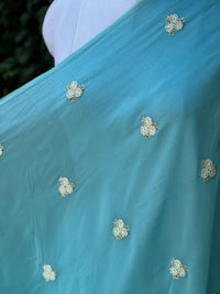 Pearl Embroidered Viscose Organza Fabric