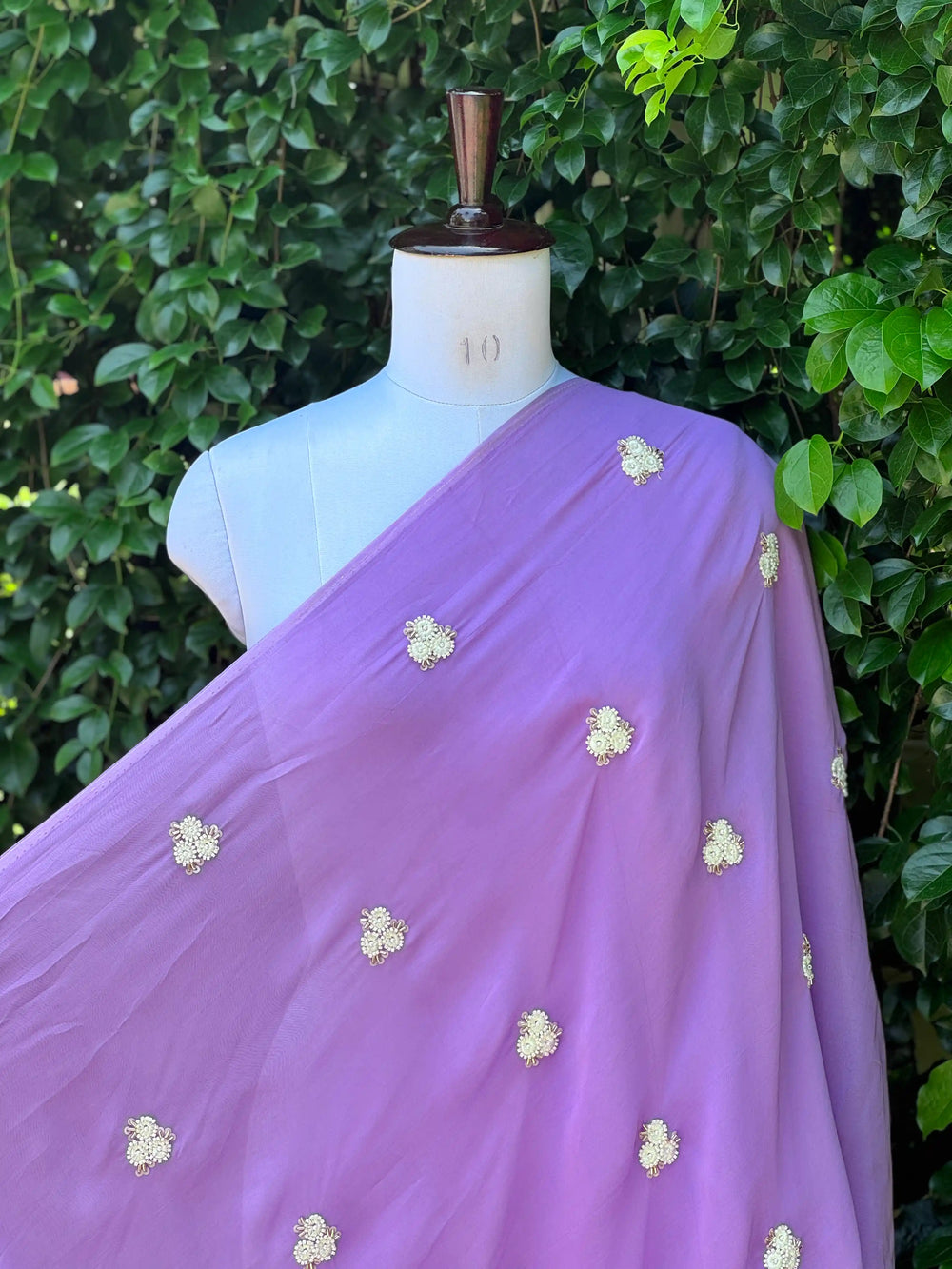 Pearl Embroidered Viscose Organza Fabric