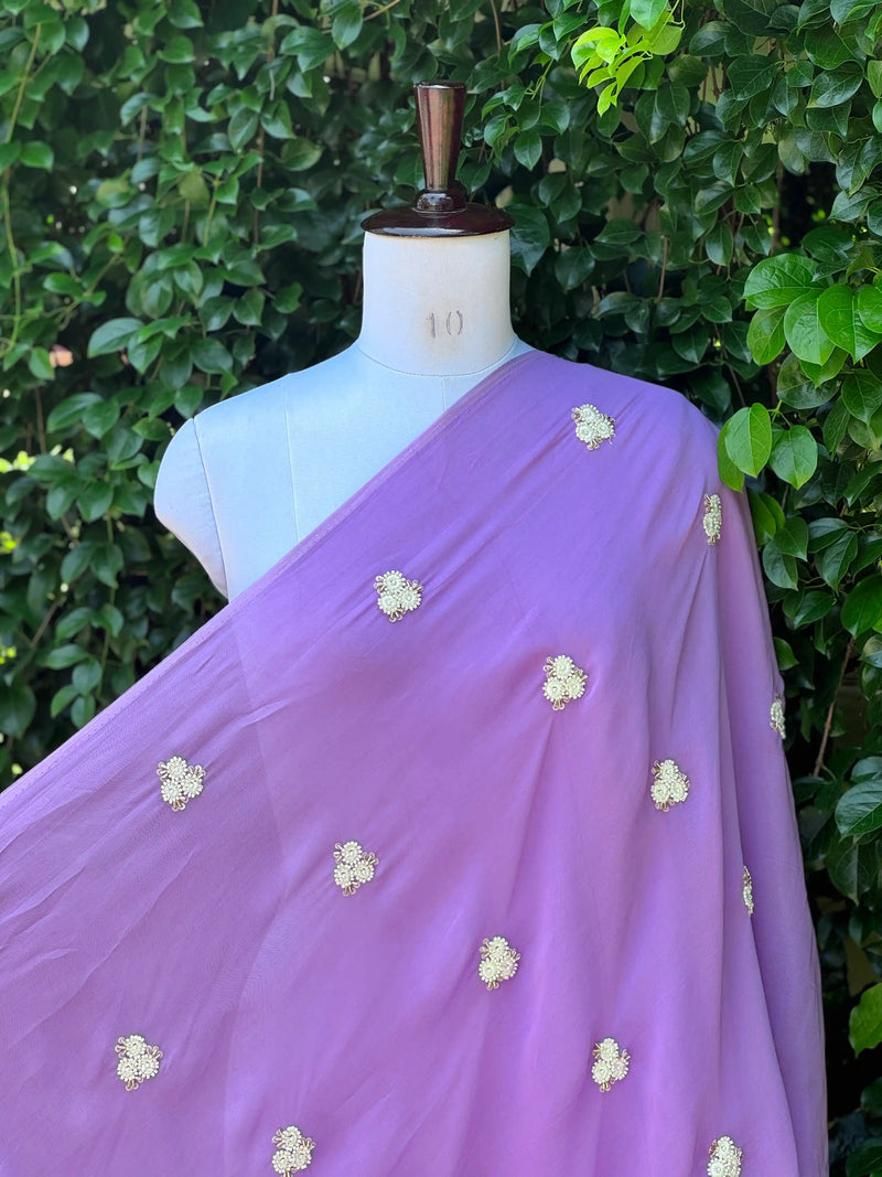 Pearl Embroidered Viscose Organza Fabric