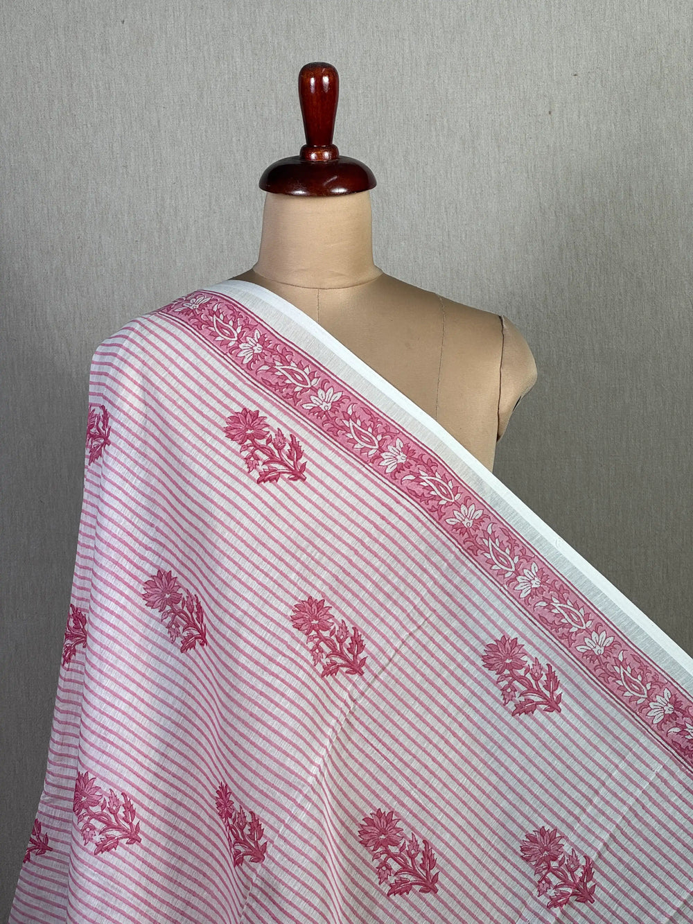 Block Printed Banarasi Chanderi Fabric