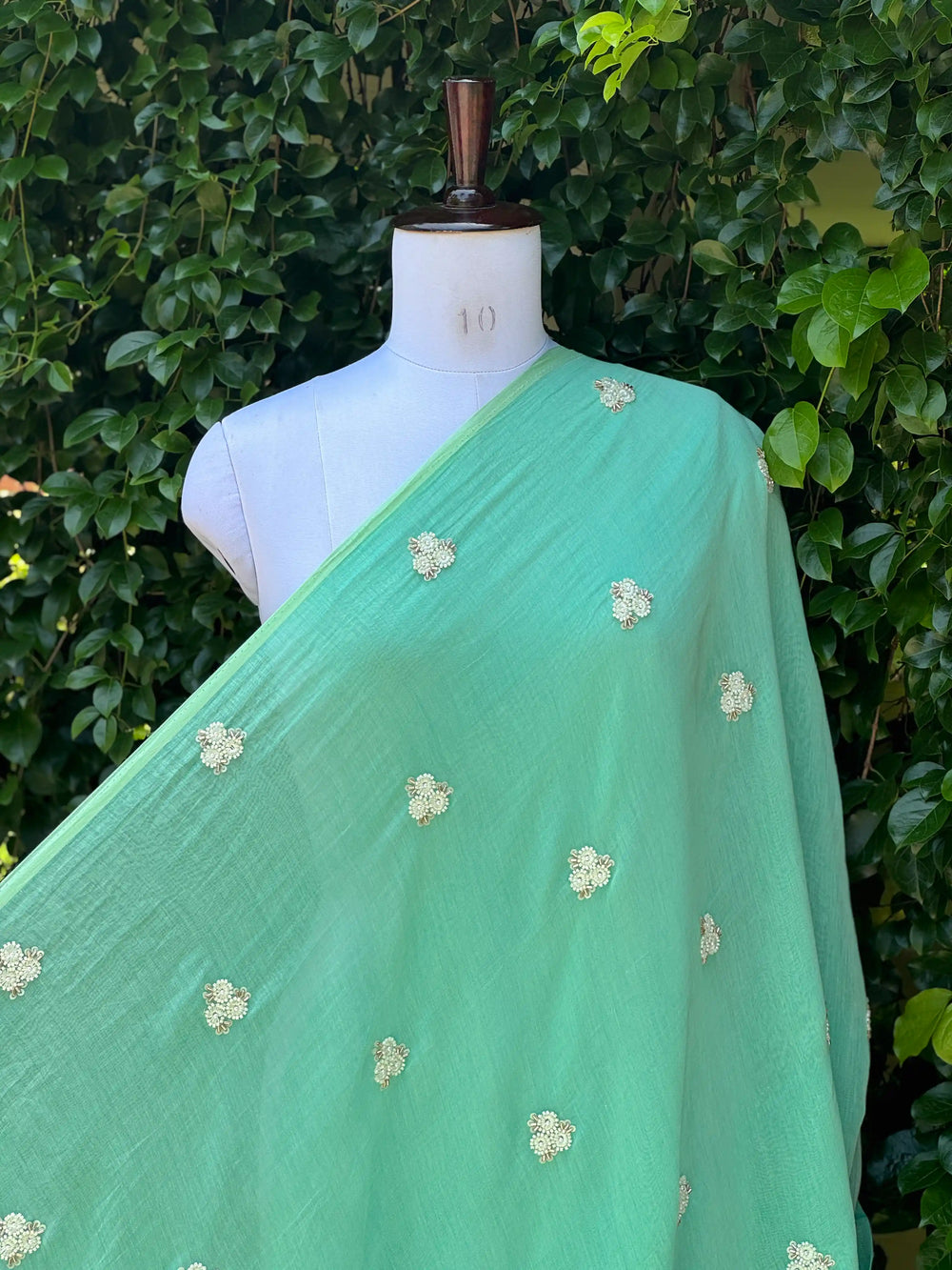 Pearl Embroidered 40gm Banarasi Chanderi Fabrics