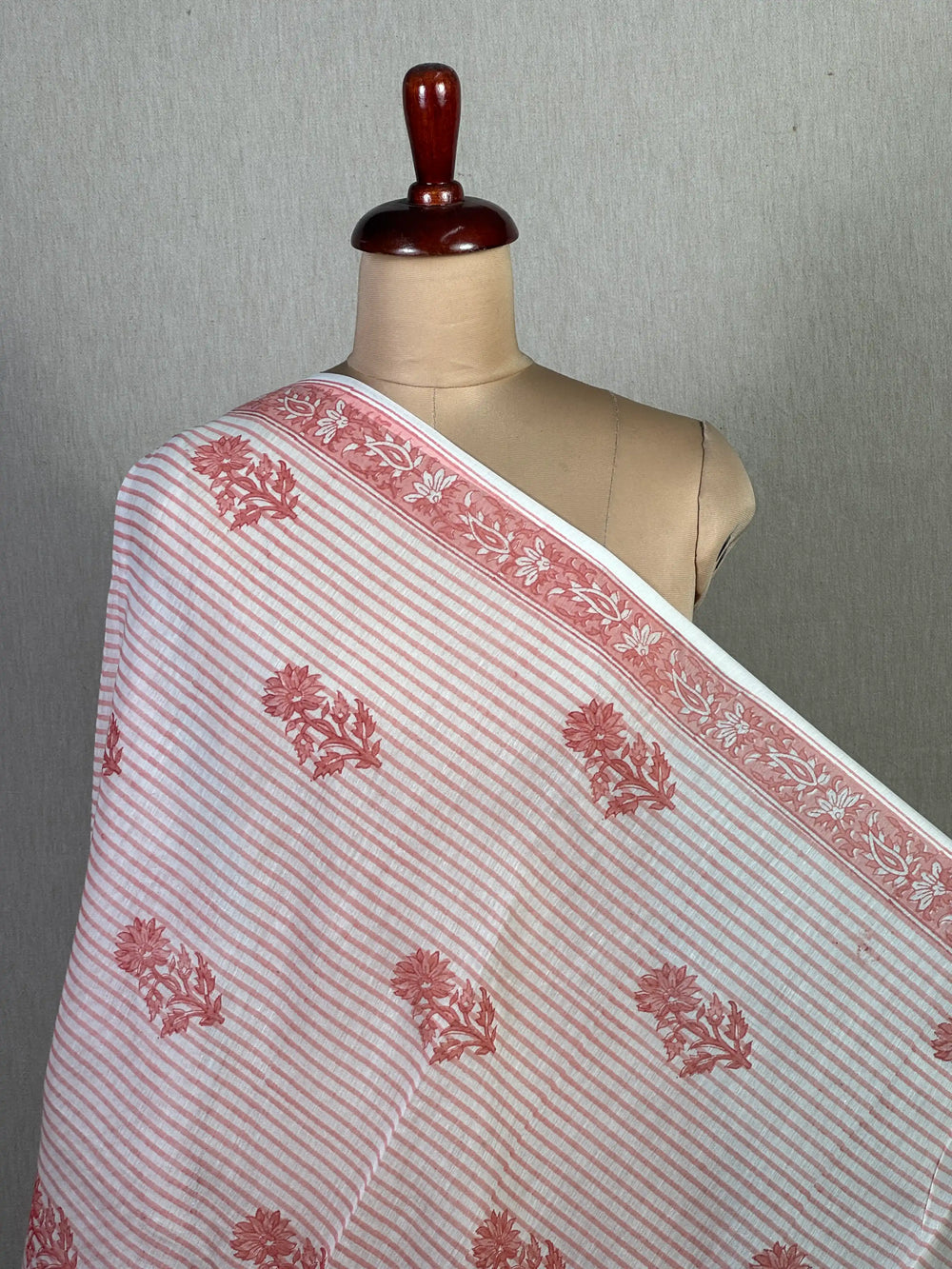 Block Printed Banarasi Chanderi Fabric