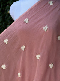 Pearl Embroidered 40gm Banarasi Chanderi Fabrics
