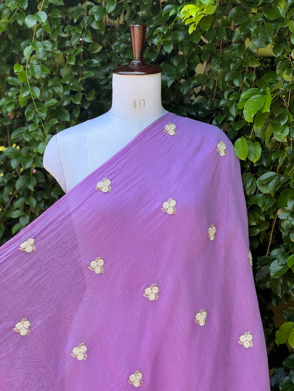 Pearl Embroidered 40gm Banarasi Chanderi Fabrics