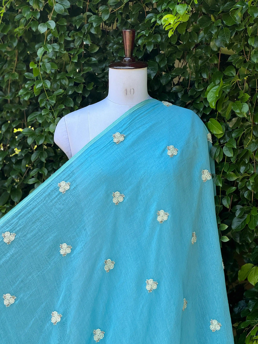 Pearl Embroidered 40gm Banarasi Chanderi Fabrics