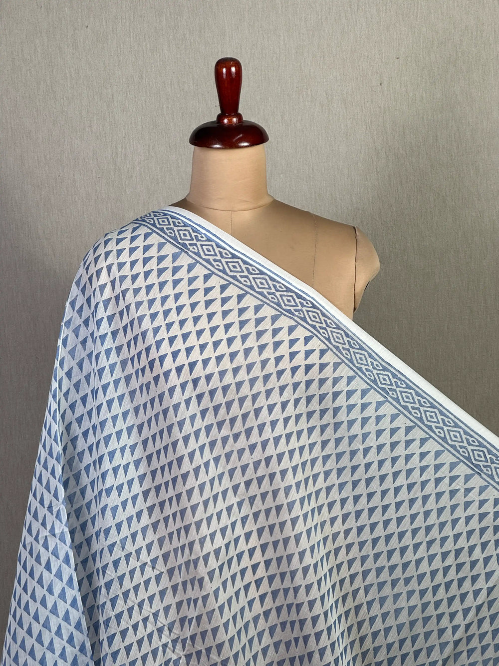 Block Printed Banarasi Chanderi Fabric