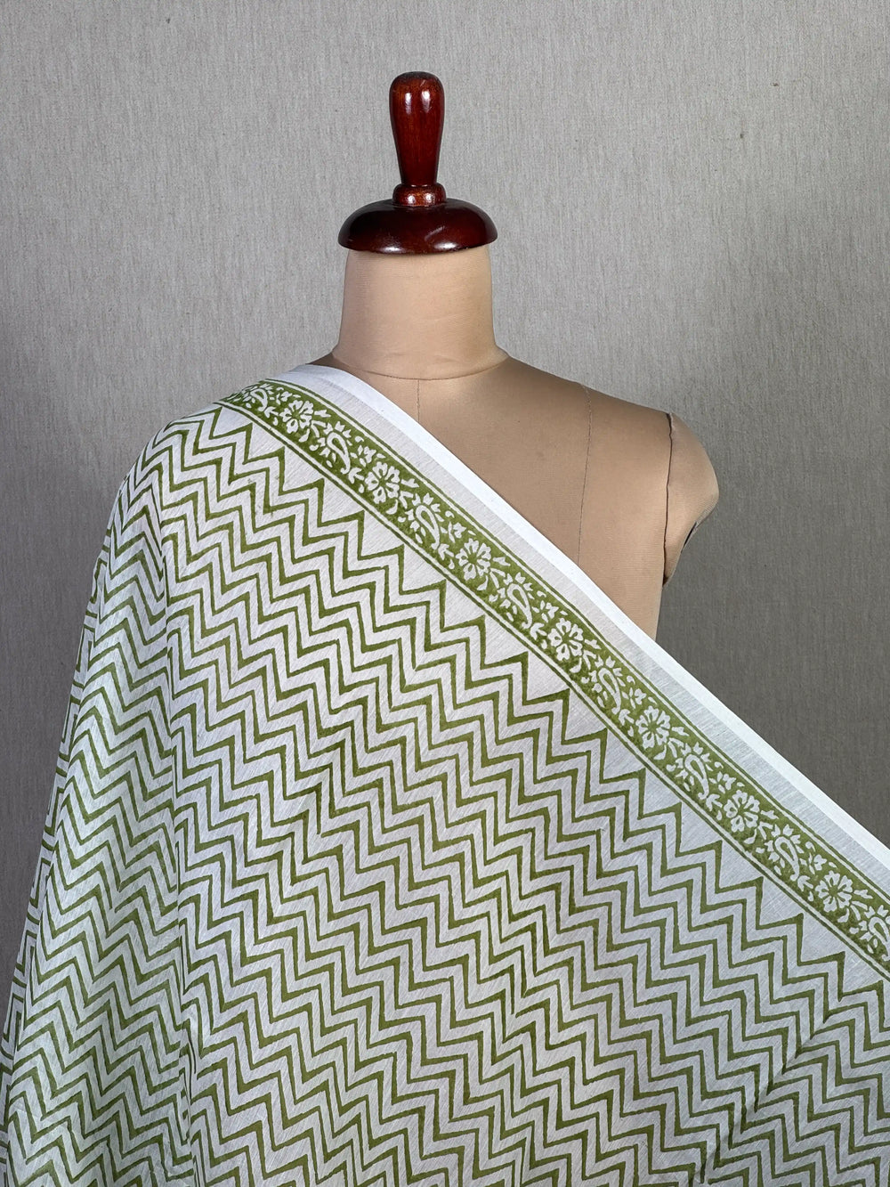 Block Printed Banarasi Chanderi Fabric