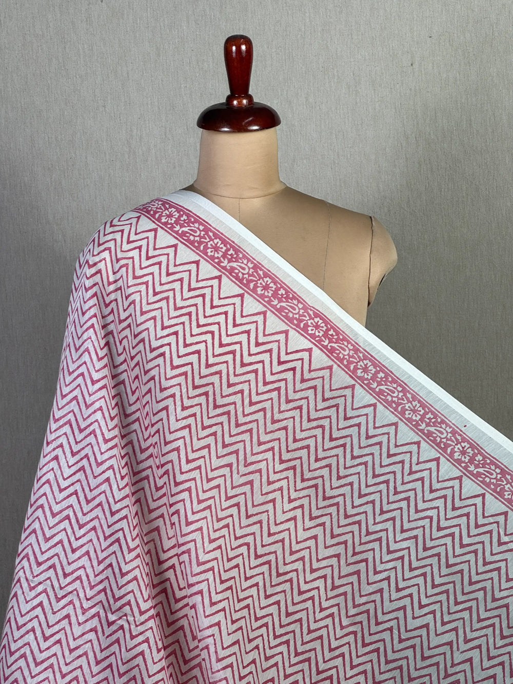 Block Printed Banarasi Chanderi Fabric