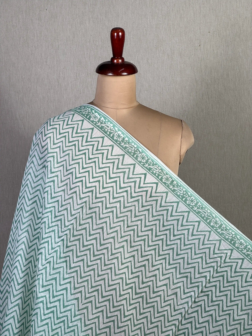 Block Printed Banarasi Chanderi Fabric