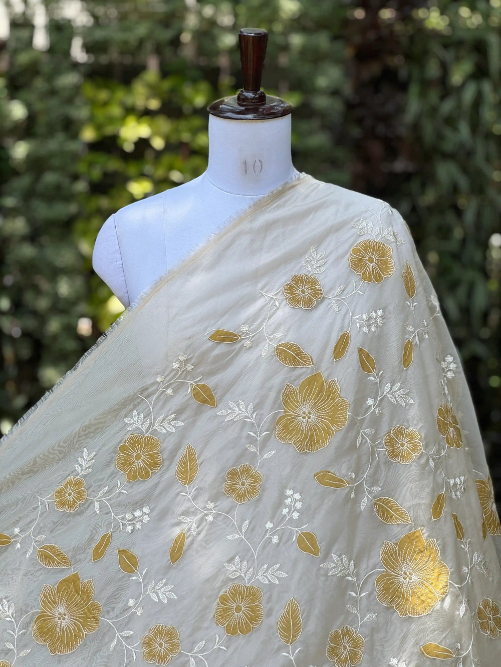 Applique Embroidered Viscose Organza Fabrics