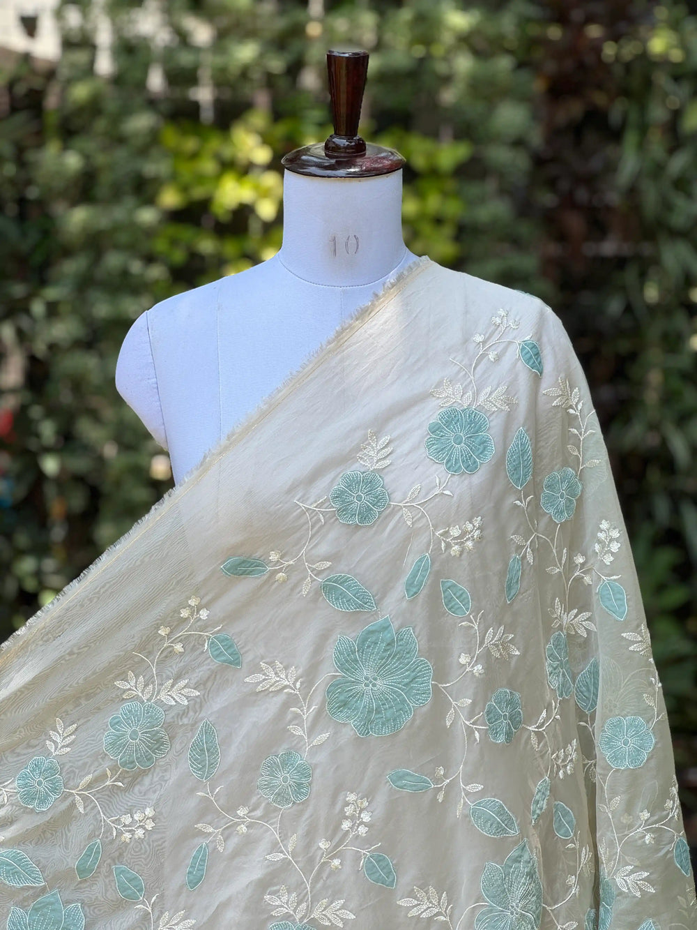 Applique Embroidered Viscose Organza Fabrics
