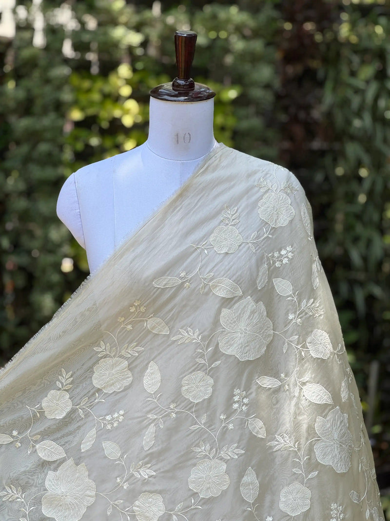 Applique Embroidered Viscose Organza Fabrics