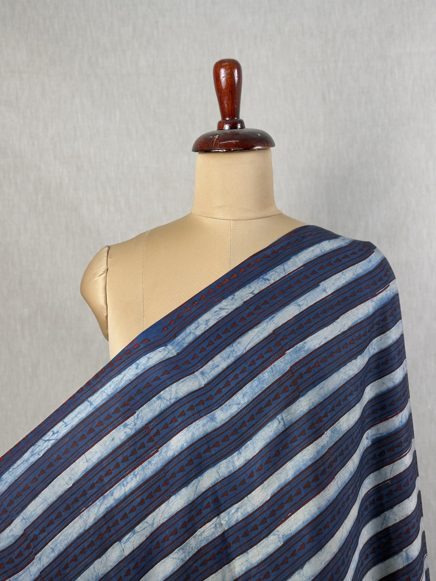Block Printed Modal Satin Fabric