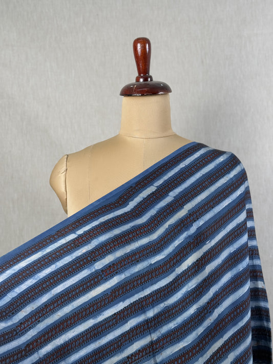 Block Printed Modal Satin Fabric