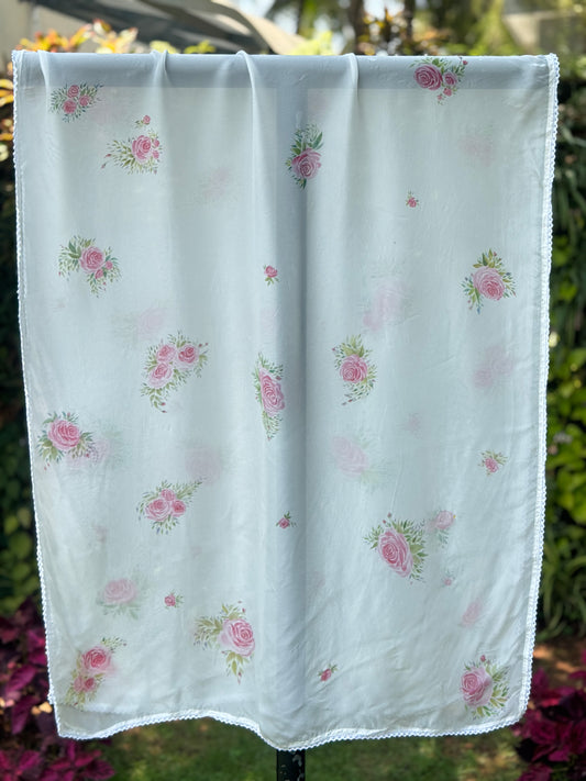 Hand Painted Organza Dupatta