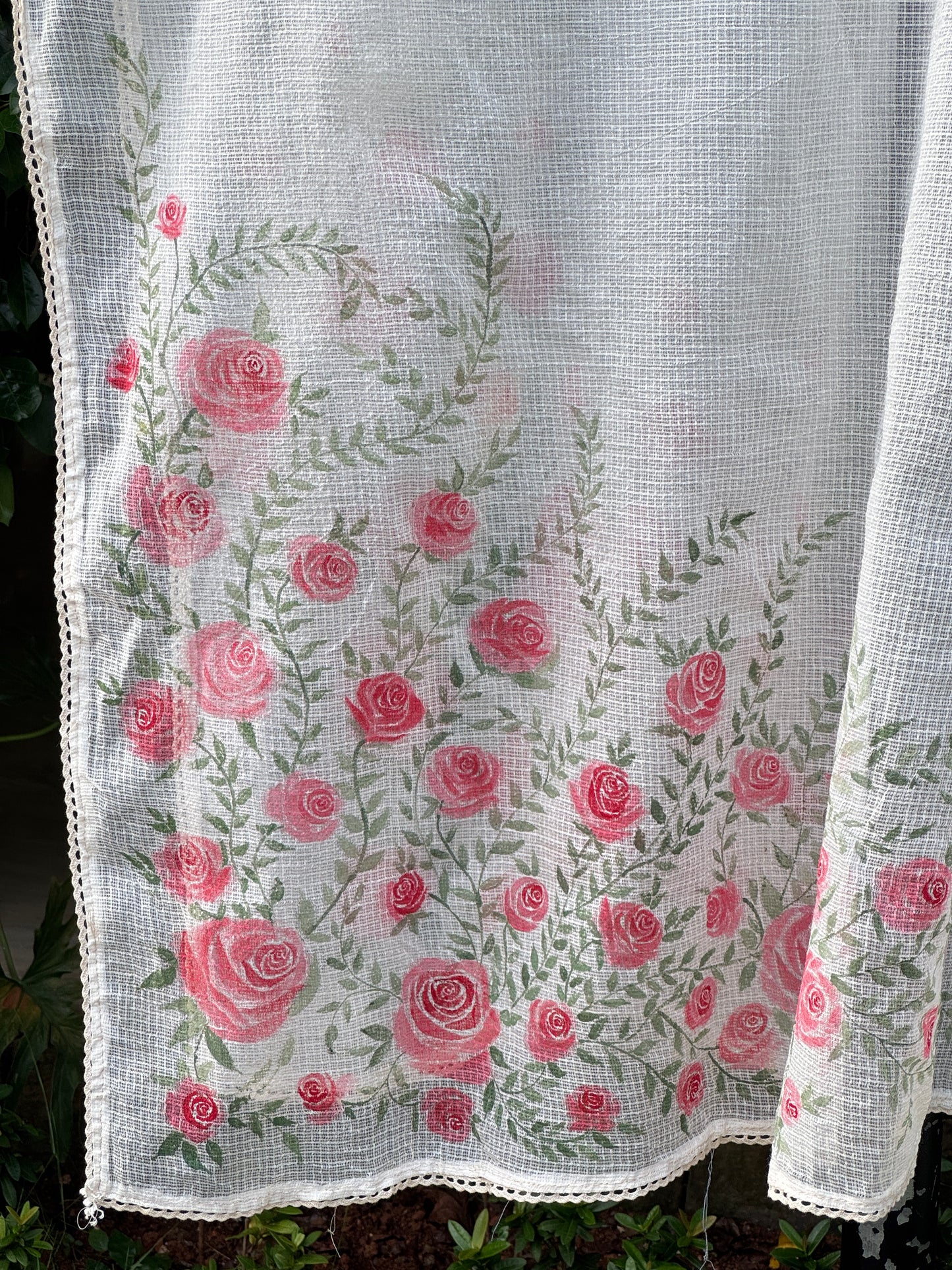 Hand Painted Kota Doria Dupatta