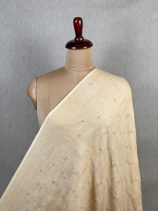 Embroidered  60 Lee Gauze Linen Fabric