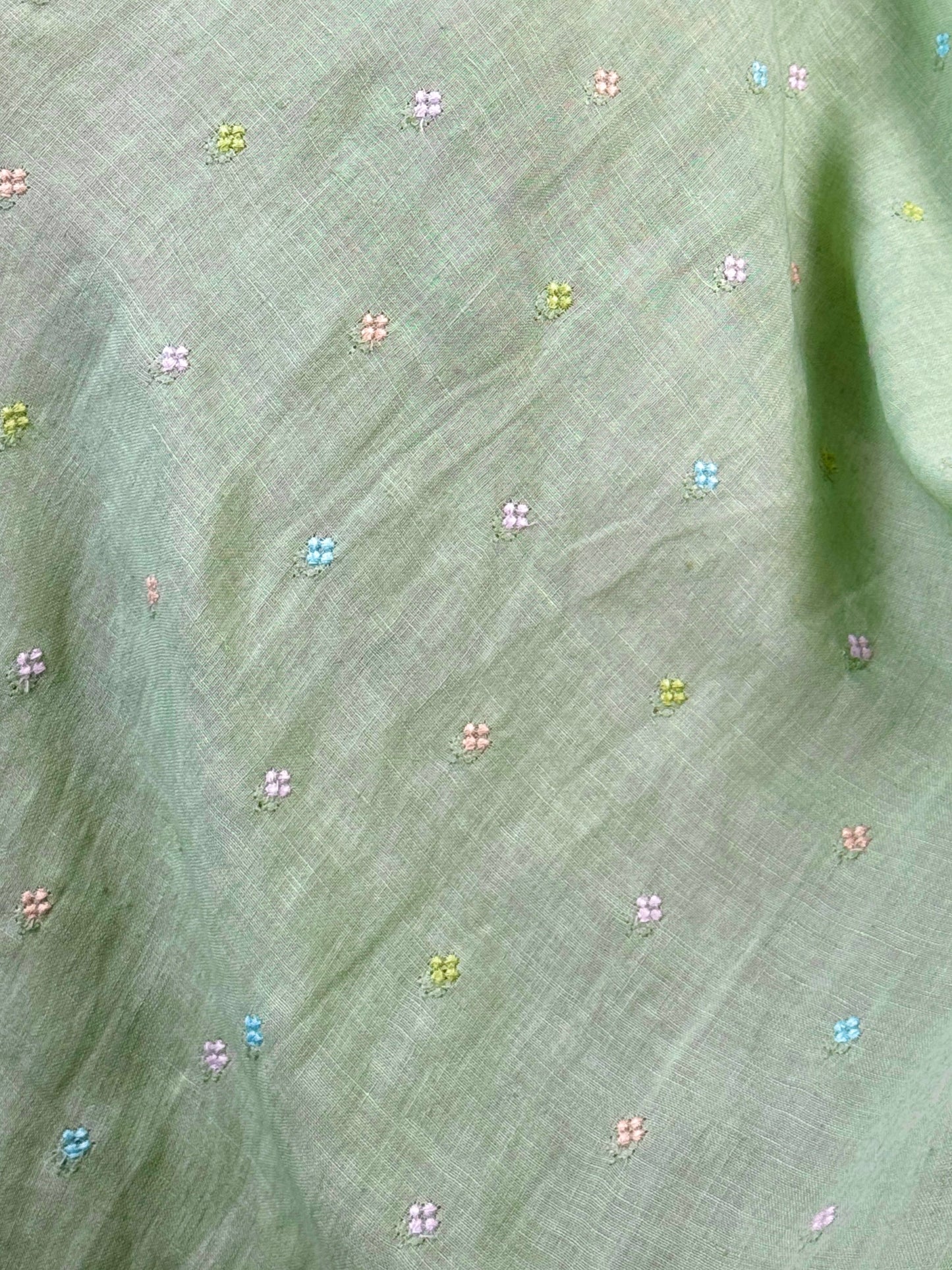 Embroidered 60 Lee Gauze Linen Fabric