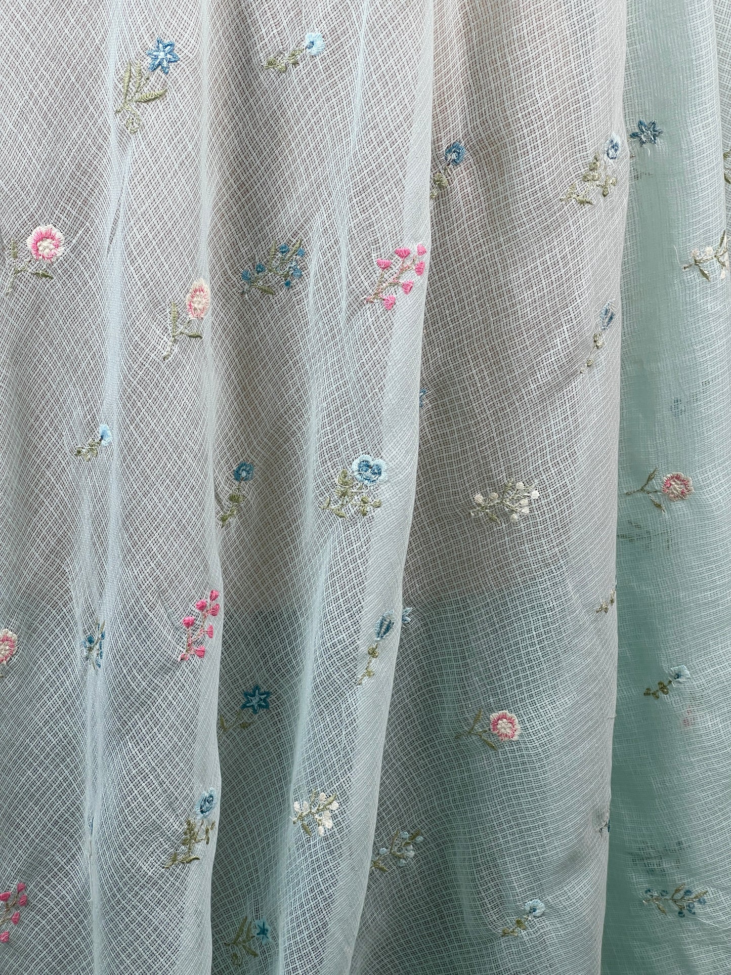 Embroidered Kota Fabric