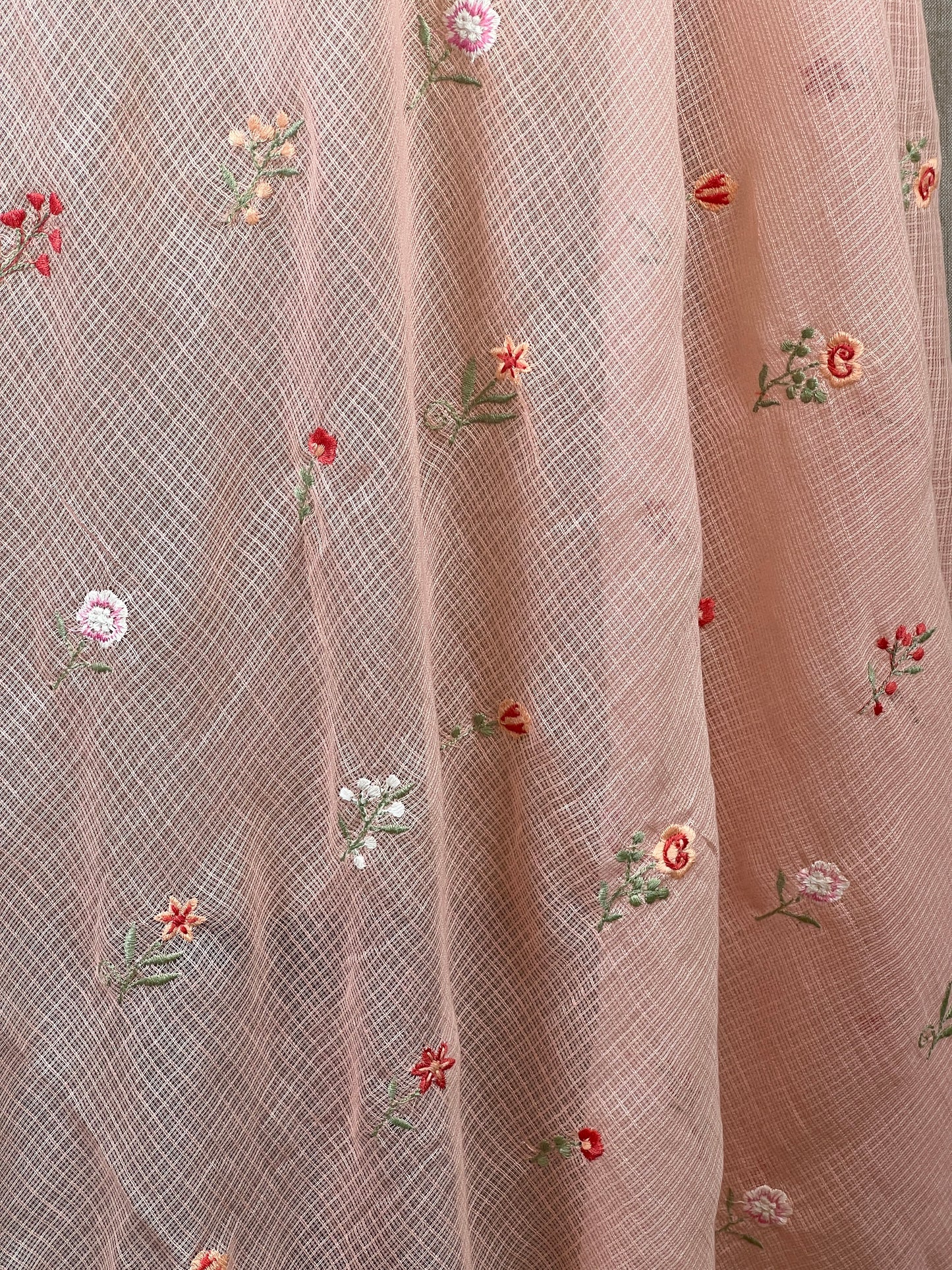 Embroidered Kota Fabric