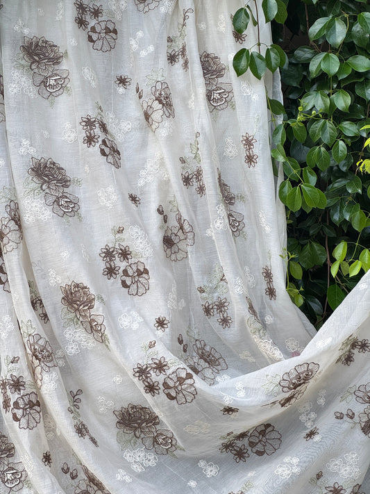 Embroidered 40 gm Banrasi Chanderi Fabric