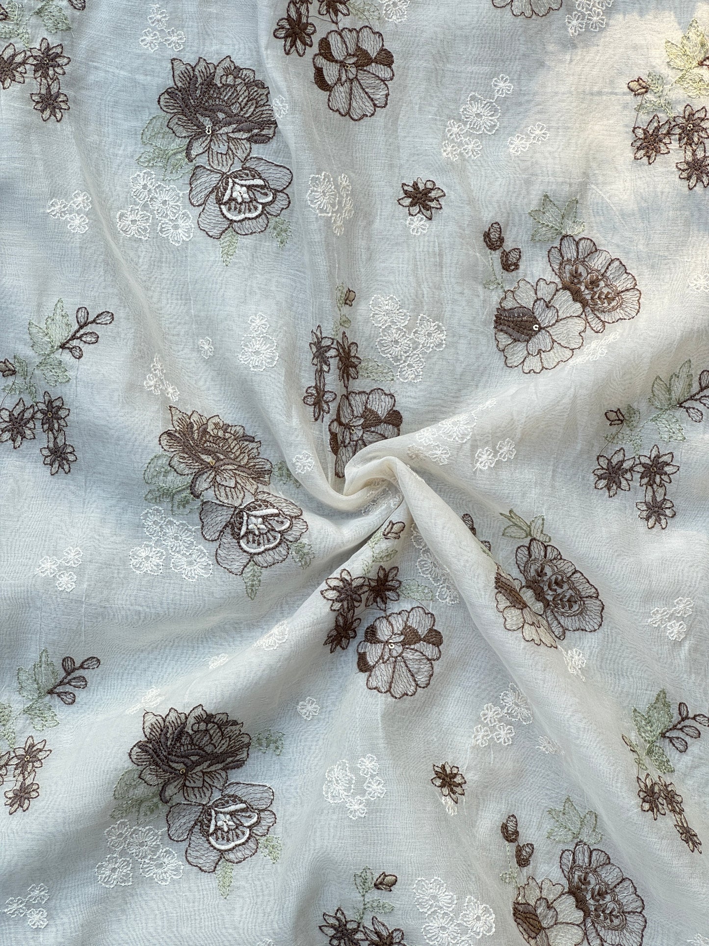 Embroidered 40 gm Banrasi Chanderi Fabric