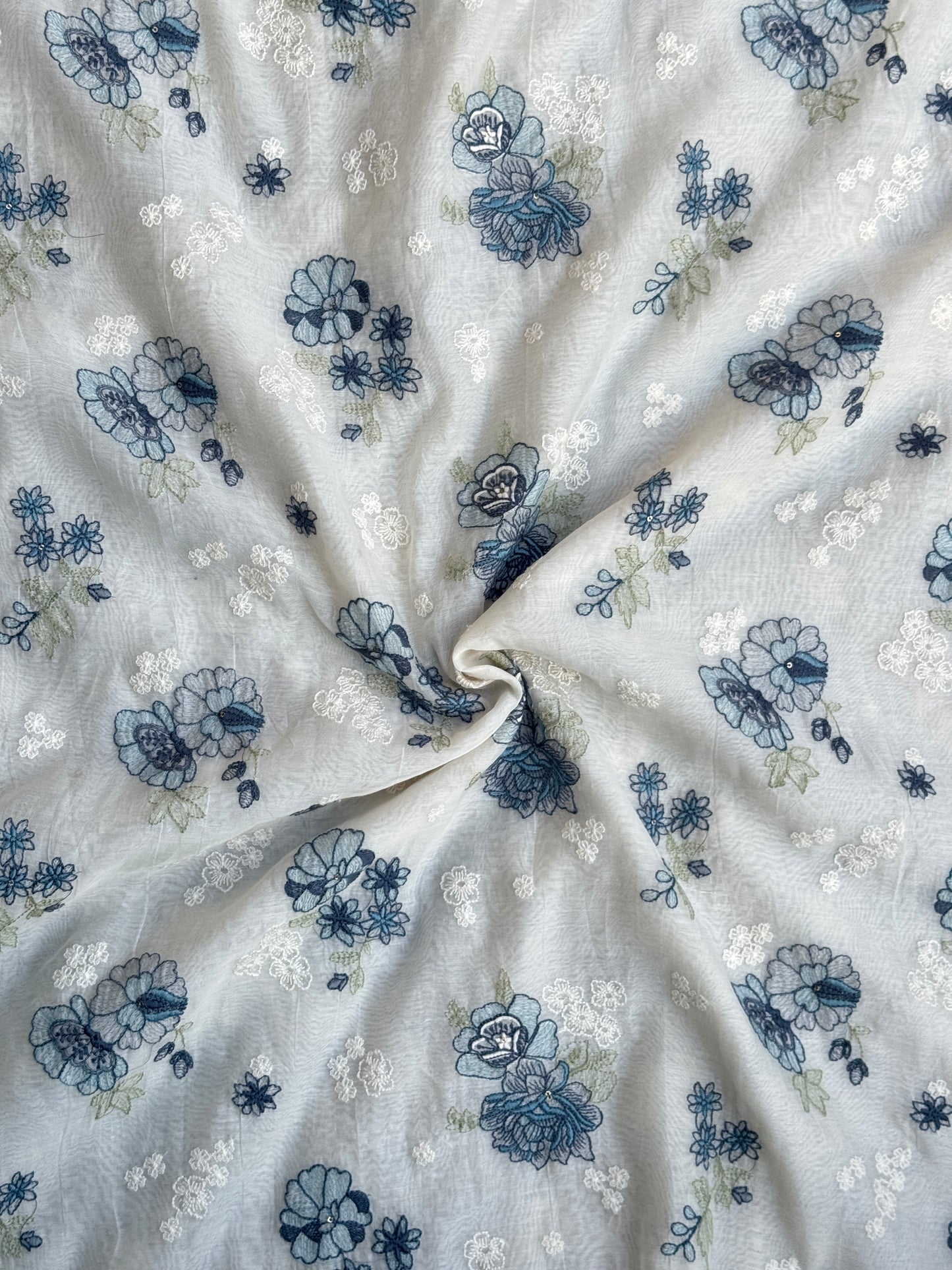 Embroidered 40 gm Banrasi Chanderi Fabric