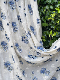 Embroidered 40 gm Banrasi Chanderi Fabric