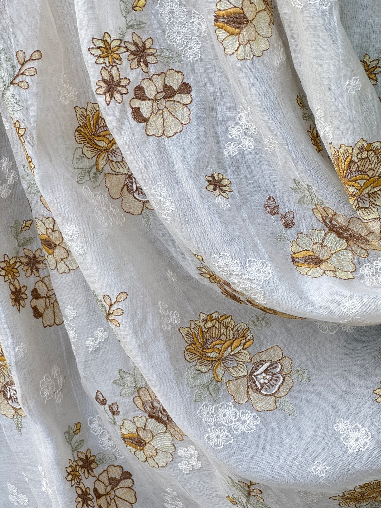 Embroidered 40 gm Banrasi Chanderi Fabric