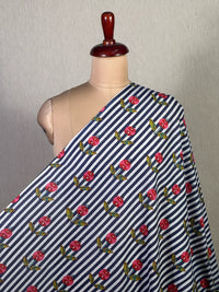 Block Printed Mul Cotton Fabric