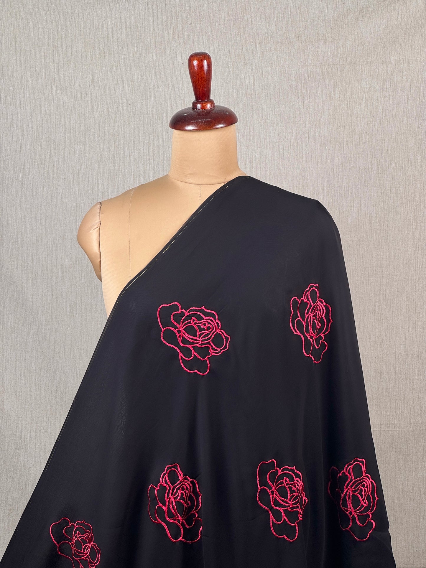 Embroidered Viscose Organza Fabric