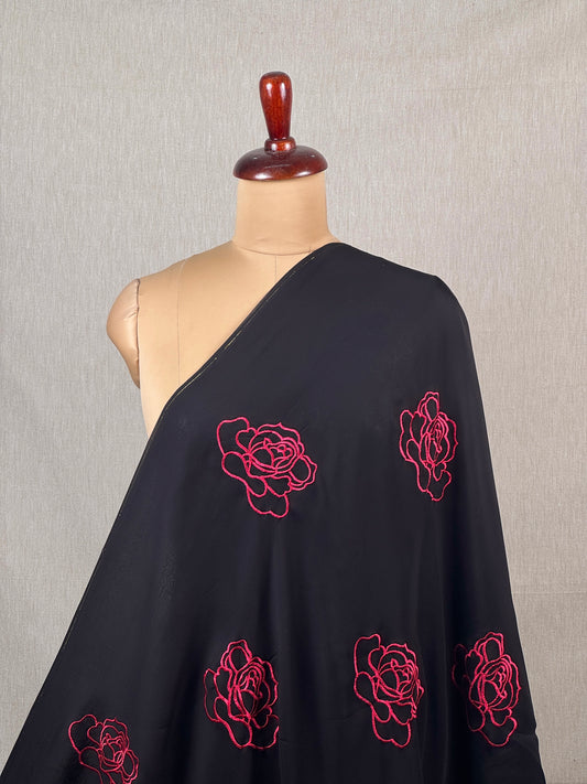 Embroidered Viscose Organza Fabric