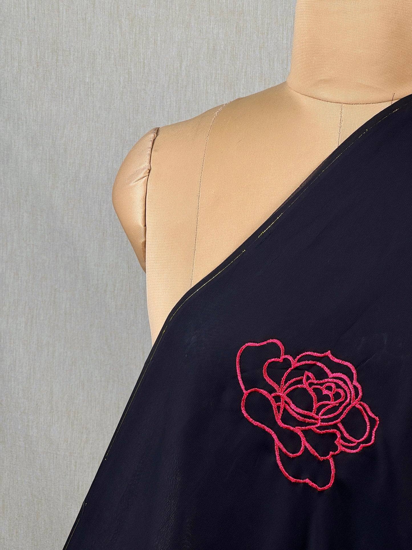 Embroidered Viscose Organza Fabric
