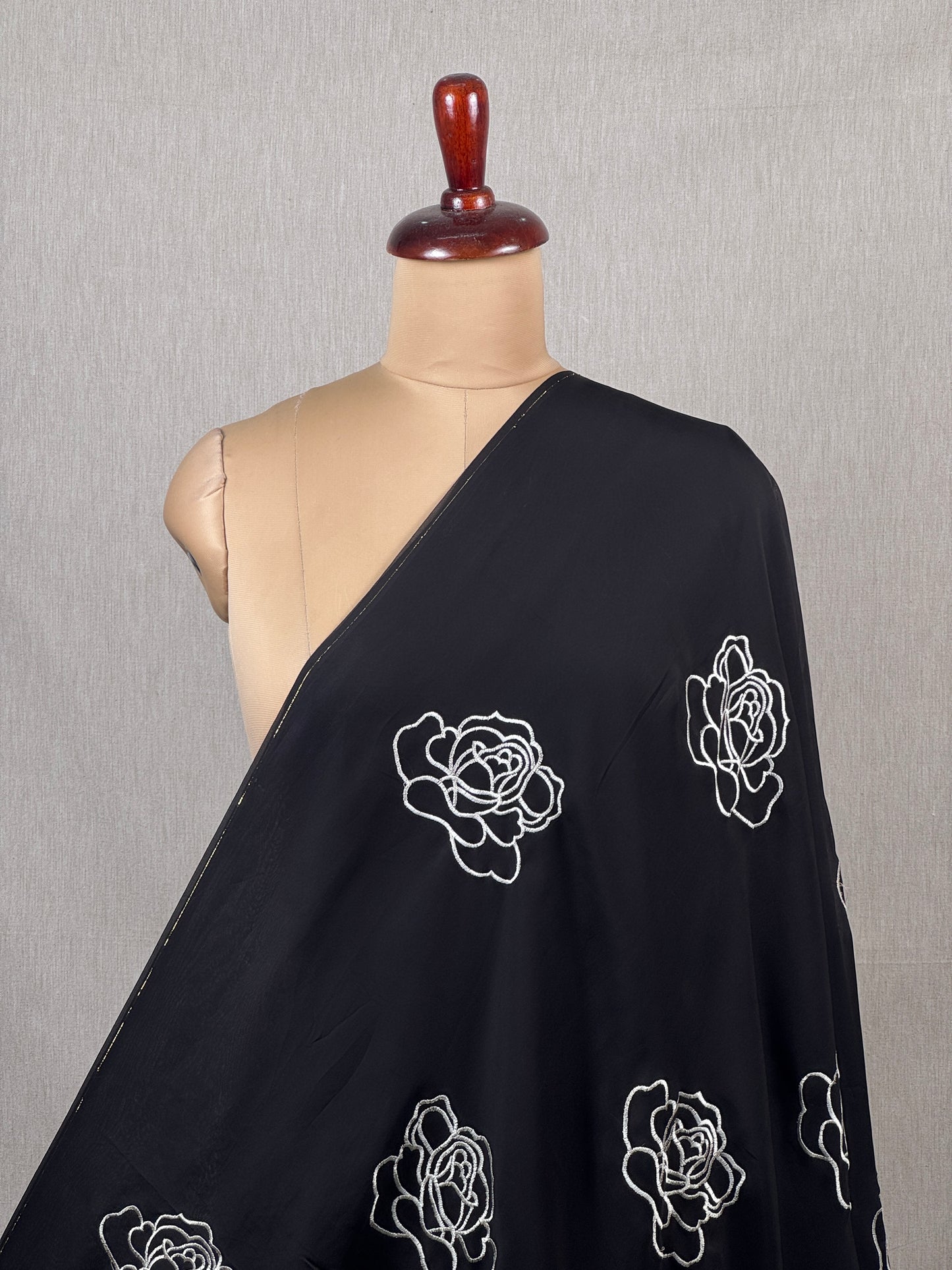 Embroidered Viscose Organza Fabric