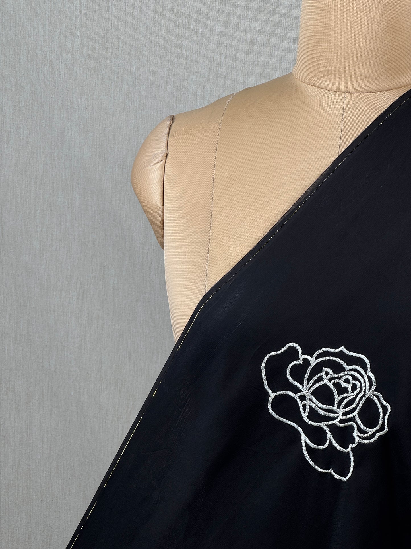 Embroidered Viscose Organza Fabric